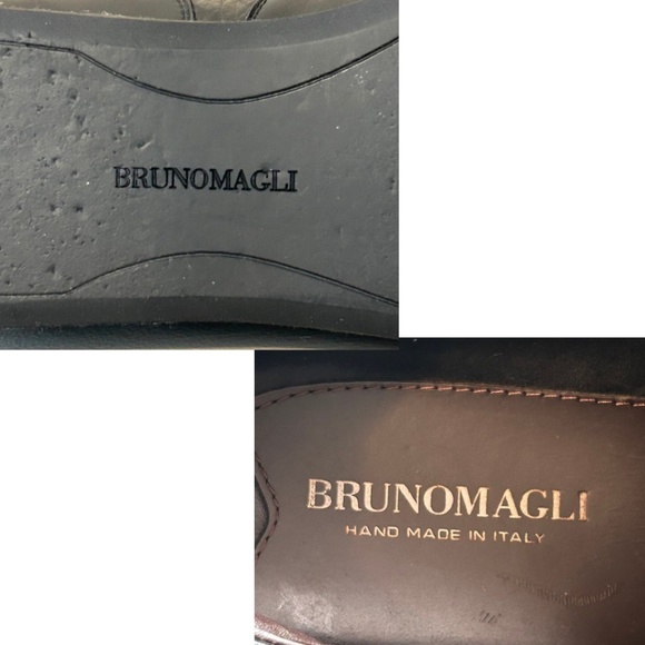 Bruno Magli Men’s Slip on Leather Dress Shoes Black Size 12 - Picture 11 of 17